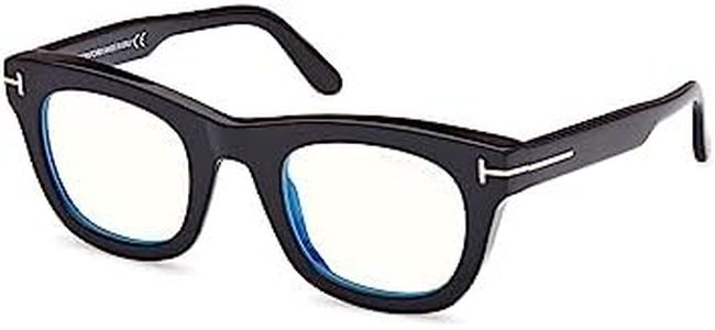Tom Ford Eyeglasses FT 5872 -B 001 Shiny Black, t Logo, Eco/Blue Block Lense