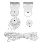 UNIQUELLA Roller Blinds Repair Kit,Window Shade Brackets,Curtain Accessories Plastic and Metal with Hook Control Unit, 2 Brackets, 2 Meters Beaded Chain, 2 End Caps and Chain Stopper (Code#16EZ)