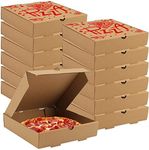 15 Pcs Pizza Boxes, 7.3 x 7.3 x 1.6" Kraft Corrugated Pizza Boxes Cardboard Boxes Take Out Containers Gift Packing Boxes Takeaway Mailing Shipping Storage Boxes for Pizza, Cake, Cookies, Food (Red)