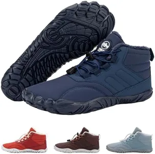 Hike Footwear Caspar Pro HF - Non-Slip and Comfortable Winter Barefoot Shoes Provide Warmth and Support, Walking Boots for Women Men Unisex Dark Blue