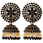 Fashion Frill Tantalizing Cz & Pearl Gold Plated Jhumka Earrings For Girls Women Stylish Latest Fancy Earrings