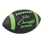 Champion Sports Official Size 3lb Weighted Training Football, Green/Black