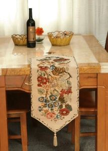Tache Tapestry Colorful Country Rustic Morning Meadow Floral Table Runner 90 Inches Long