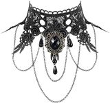 UURM Halloween Costume Jewelry Lace Choker Victorian Necklace for Women Halloween Costume Gothic Cosplay (Lace Choker-A)