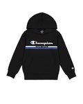 Champion Boy's Legacy Graphic Shop B (306837) -Ultra-Light Soft Compact Powerblend Fleece Hooded Sweatshirt, Black (KK001), 7-8 Years