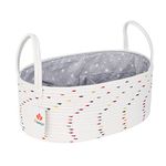 AUNHUIT Baby Nappy Caddy Organiser, Cotton Rope Changing Table Organiser with Changeable Compartments [8 Pockets+5 compartments] Newborn Portable Nursery Storage for Mom