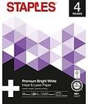 Staples Inkjet & Laser Paper, 8 1/2" x 11", Bright White, 4-Ream Case