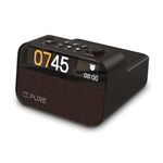 Pure Moment, Clock Radio, Wake-Up Light, Bluetooh-Speaker, Noise Machine, Crystal, Coffee Brown, Wireless-Charger