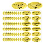 1008 PCS 'Autographed Copy' Stickers - 1 x 2 Inch Oval Gold Foil Labels