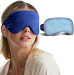 Cooling Eye Mask, Cold Eye Compress for Puffy Eye, Dark Circles, Cold Eye Masks, Weighted Eye Mask for Sleep, Gel Ice Packs Reusable,Migraines and Headache (Blue)