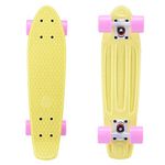 Playshion Complete 22 Inch Mini Cruiser Skateboard for Beginner with Sturdy Deck Yellow