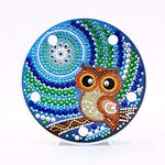 DIY Diamond Painting Lamp with LED Lights Full Drill Crystal Drawing Kit Bedside Lamp Night Light Arts Crafts for Home Decoration or Christmas Gifts 6.0x6.0inch (Owl B)