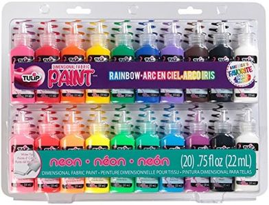 Tulip Fabric Paint Pack - Non-Toxic and Permanent 3D Puff Paint for Fashion Party, 20 Color Pack