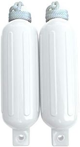 Dock Edge + Twin Eye, Dolphin Boat Fender, Ribbed, 5.5"x20", White, 2-Pack