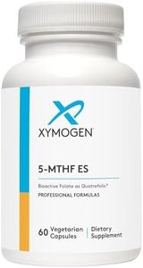 XYMOGEN 5-MTHF ES - 17,000 mcg DFE - Bioactive Folate Supplement as Quatrefolic - Mood, Cardiovascular + Methylation Support - Vitamin B Methyl Folate as L Methylfolate (60 Capsules)