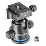 NEEWER 36MM Tripod Ball Head 360° Panoramic Metal with Arca Type Quick Release Plate, 1/4" Screw 3/8" Thread Mount, Max Load 17.6lb/8kg, Tripod Head for Monopod, Slider, DSLR Camera, Camcorder (Blue)