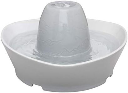 PetSafe Streamside Ceramic Pet Fountain, 1.8-litre water capacity, whisper-quiet design, filtered water, encourages pets to drink more, Off-White