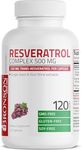 RESVERATROL 500 COMPLEX STANDARDIZED TRANS-RESVERATROL + GRAPE SEED & RED WINE EXTRACT, 120 CAPSULES