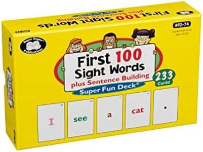 First 100 Sight Words Plus Sentence Building Fun Deck - Super Duper Educational Learning Toy for Kids