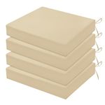 LOVTEX Outdoor Chair Cushions Set of 4, Outdoor Patio Chair Cushions with Ties,Waterproof Chair Cushions for Outdoor Furniture, 18.5 x 16 x 3 inch, Beige