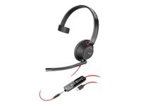 Plantronics - 207577-03 Blackwire C5210 Headset - Mono - USB Type A - Wired - 20 Hz - 20 kHz - Over-The-Head - Monaural - Supra-Aural - Noise Cancelling Microphone