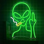 Green Alien Neon Signs, Dimmable LE
