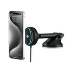 iOttie Velox Qi2 Mini 15W Wireless Charger Car Mount - Dash & Windshield Car Phone Holder - MagSafe Compatible iPhone Mount for Qi2 Smartphones (iPhone 12, 13, 14 and 15) - Car Charger Included