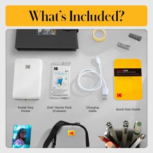 KODAK Step Instant Photo Printer – White Portable Bluetooth Printer