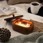 DREAMY WALLS Wood Dough Bowl Candles - 100% Natural Soy Wax - Odor Eliminating - Cinnamon & Spice Aroma - Ideal for Valentine's Day Decor - Scented Premium Candle Gifts for Men & Women