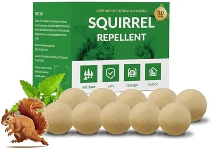 10 Pack Squirrel Repellent Outdoor, Chipmunk Repellent, Rodent & Squirrel Repellent for Attic, Car Engines, Ultra Powerful Squirrel Deterrent Keep Squirrels Out of Garden, Long-Lasting, Pet Safe