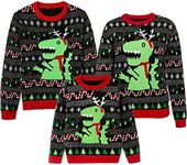 Simplee kids Ugly Christmas Round Neck Sweater Family Matching Outfits for Holiday Party Knitted Pullover,Long Sleeve for Winter 5-6T Kids