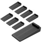 Hawsam Stackable Door Stoppers, Anti-Slip Rubber Door Stop Rubber Security Wedge for Bottom of Door on Carpet, Tile, Concrete, Linoleum or Wood, 8Packs (Black)