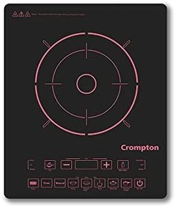 Crompton Instaserve 2000 W Induction Cooktop with 11 Feather Touch Buttons | 8 One touch Cook Menus | Overvoltage Shield Protection