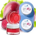 Blue Beautifly Beet-Infused USDA Certified Organic Lip Balm - Hydrates and Moisturizes Chapped & Dry Lips - Tinted Lip Gloss with Peppermint Oil - Rich in Vitamin E & Jojoba Oil - 0.5 fl oz X 2 Pack