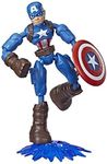 Marvel Avengers Bend and Flex - 6inch Captain America - Flexible Action Figure - Twist Bendable Arms and Legs Into Imaginative Poses - Toys for Kids - Boys and Girls - E7869 - Ages 4+