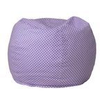 Flash Furniture Small Bean Bag Chair, Cotton, Lavender, White, Set of 1