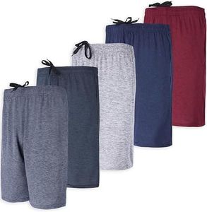 Real Essentials Dry Fit Dri-Fit Big Boys Girls Youth Clothing Active Athletic Performance Basketball Soccer Tennis Exercise Summer Activewear Gym Teen Running Shorts, Set 4, XL (16/18), Pack of 5
