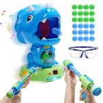 EagleStone Moveable Dinosaur Shooting Toys Triceratops Action，Kids Shooting Games with LCD Score Record&LED, Enhancing Hand-Eye Coordination Toys for Boys and Girls