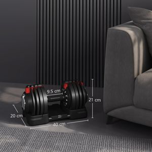 Yaheetech Adjustable Dumbbell Set, 24kg – Home Strength Training