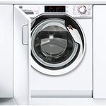 Hoover HBDOS 695TAMCE-80, Built-In Washer Dryer With Chrome Door, Active Steam and Wifi Connected, 1600RPM, 9KG, White
