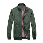 Mens Harrington Jacket Bomber Sports Smart Casual Midweight (Green, M)