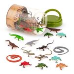 Terra by Battat - 60 Reptiles in Tube - Assorted miniature, frogs, lizards, alligators, crocodiles, snakes and more, figurines for kids 3 Years + (60 Pc) (Package may vary)