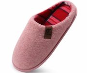 COFACE Mens Cozy Memory Foam Scuff Slippers Casual Slip On Warm House Indoor/Outdoor Shoes Felt Sandal Slippers size 10 Light Pink