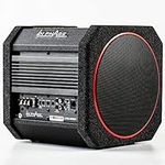 In Phase Car Audio XTB-828R 8" 400W Active Subwoofer with Passive Radiator and Class D Amplifer , Black