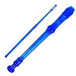 A-Star Soprano/Descant School Recorder Instrument, English/Baroque Fingering - Key of C with Learning Chart, Bag, Cleaning Rod - Blue