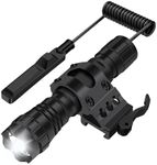 WINDFIRE 2200 Lumens LED Hunting Light Tactical Flashlight Matte Black with Quick Release Picatinny Rail Mount Offset Mount, Remote Pressure Switch