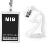 MIB Men in Black Novelty ID Badge Prop Costume, Secret Spy Earpiece Detective Party Favors Secret Agent ID Card Holder Mystery Party Supplies