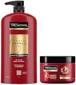 TRESemme Keratin Smooth Deep Conditioning Kit for Long Lasting Frizz Control - 1L Shampoo and 300ml Mask
