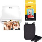 KODAK Step Printer Wireless Mobile Coloured Photo Printer with Zinc Technology (White) Travel Kit