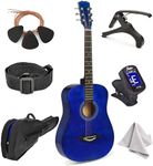 Classical Acoustic Guitar For Kids By MasterPlay- 30” Beginner Guitar For Learners- Accoustic String Guitar Starter Kit: Guitar Bag, Tuner, Strap, Extra Strings, Picks, Wash Cloth, Capo (Blua)